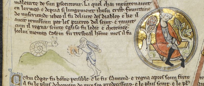 Illustration for article titled Hay un montón de pinturas medievales de caballeros luchando contra caracoles gigantes y nadie sabe bien por qué